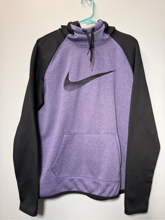 Nike Tops - Nike Therma Fit Gradient Swoosh Athletic Purple & Black Hoodie Sweatshirt Size L